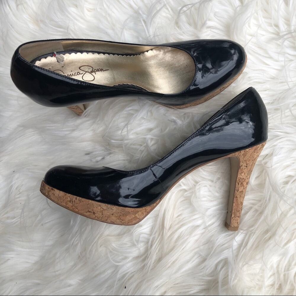 Jessica Simpson Platform Glossy Black Heels